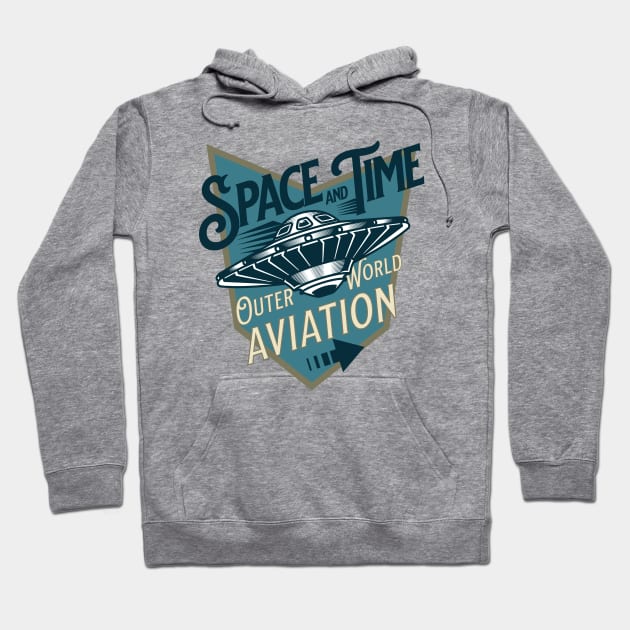 Space and Time flying saucer wormhole badge Hoodie by SpaceWiz95